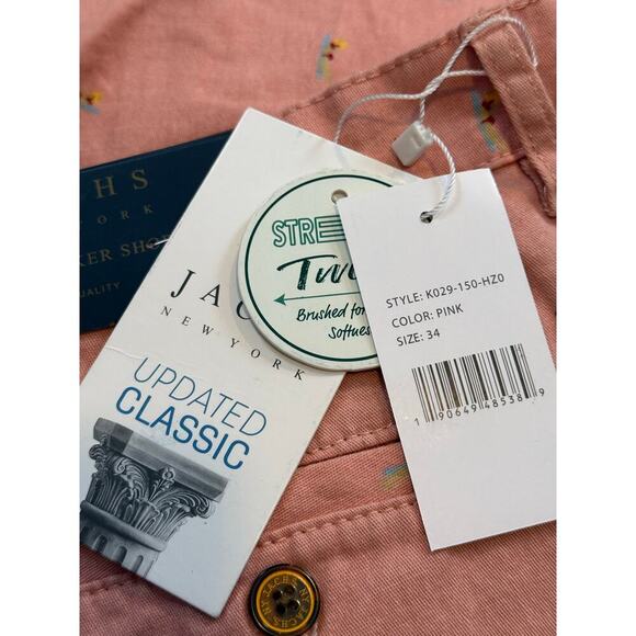 NEW JACHS NY Men's Bleecker Chino Shorts Size 34 Pink‎ Casual Summer Solid NWT - Picture 4 of 4